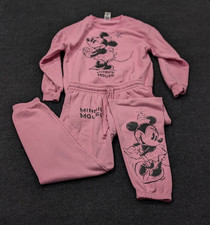 Minnie Mouse junior teen girl women sz M pink fleece 2 piece track suit