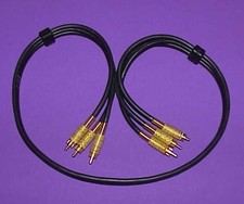 NEW MALE TRIPLE RCA COMPOSITE GOLD AUDIO VIDEO DVD / VCR INDUSTRIAL CABLES, 3ft.