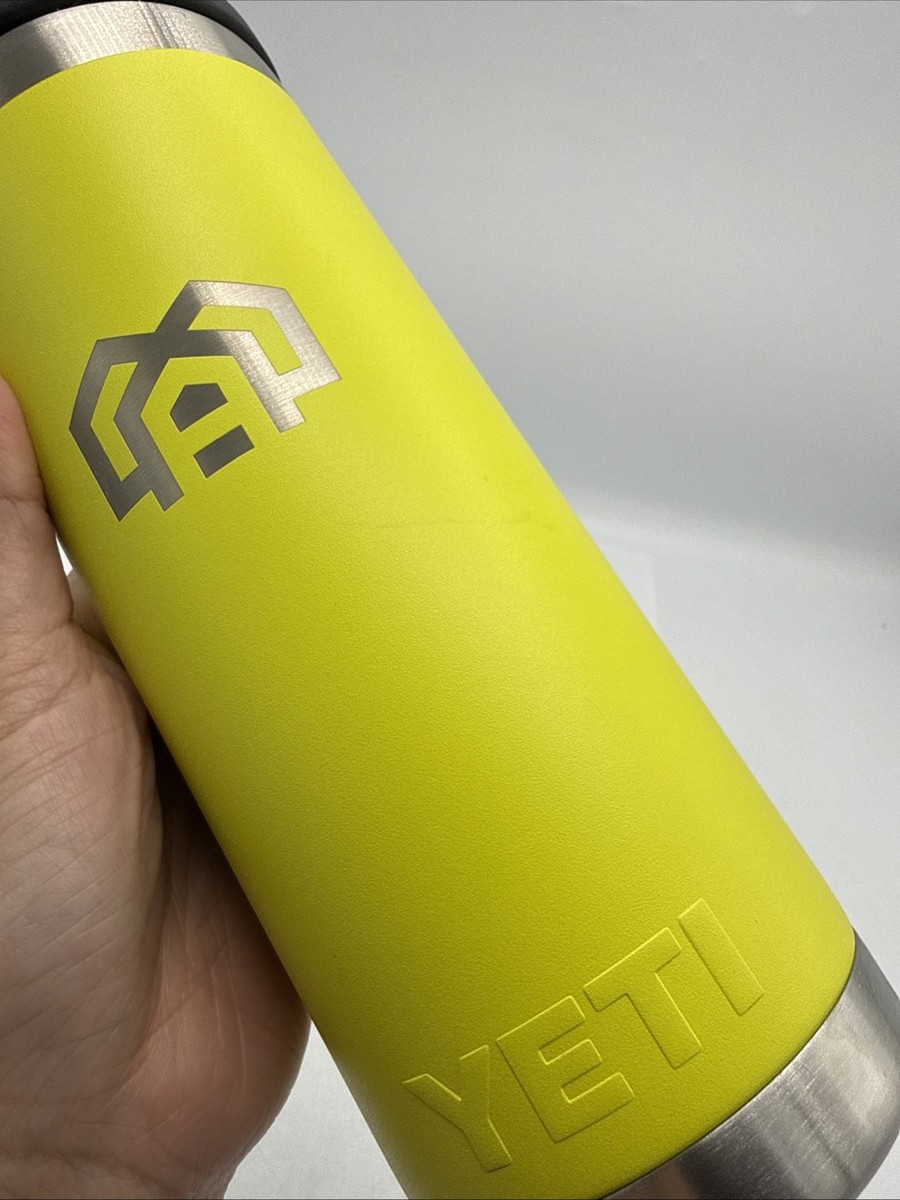 Yeti 18oz Rambler Water Bottle Firefly Yellow with Chug Cap Promo