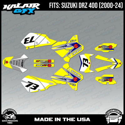 Graphics kit for Suzuki DRZ400 SM, S and E (2000-2024) Factory Series - Yellow