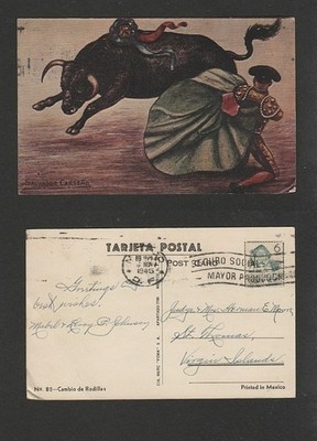 1945 Postcard Sent From Mexico to Judge Herman E. Moore US Virgin Islands
