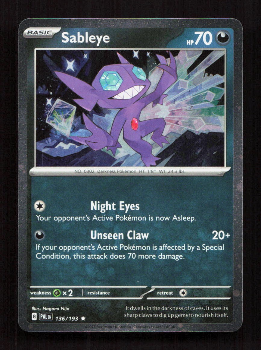 Sableye (Cosmos Holo) Holo 136/193 Miscellaneous Cards & Products Rare NM