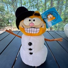 Vtg 1981 Dakin GARFIELD Snowman Plush Christmas With Original Tag
