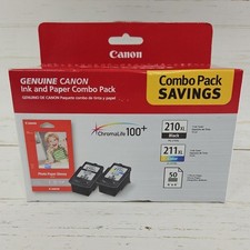 Genuine Canon PG-210XL Black CL-211XL Color Ink Paper Combo Pack Brand New