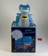 DC Super Friends BATMAN Jack In The Box Musical Wind Up Pop Up Tin Toy