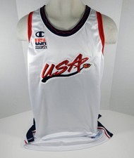 1997-98 Team USA Basketball Blank Game Issued White Jersey 50 DP07572