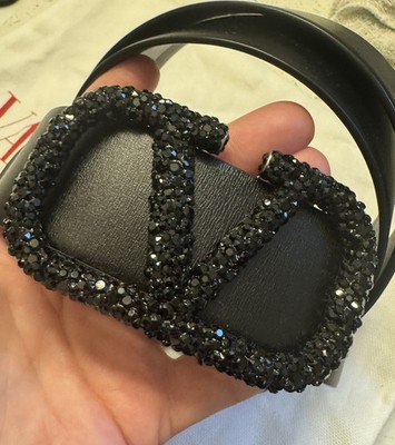 Valentino Garavani VLogo Signature crystal buckle belt 90 См  display picture 3