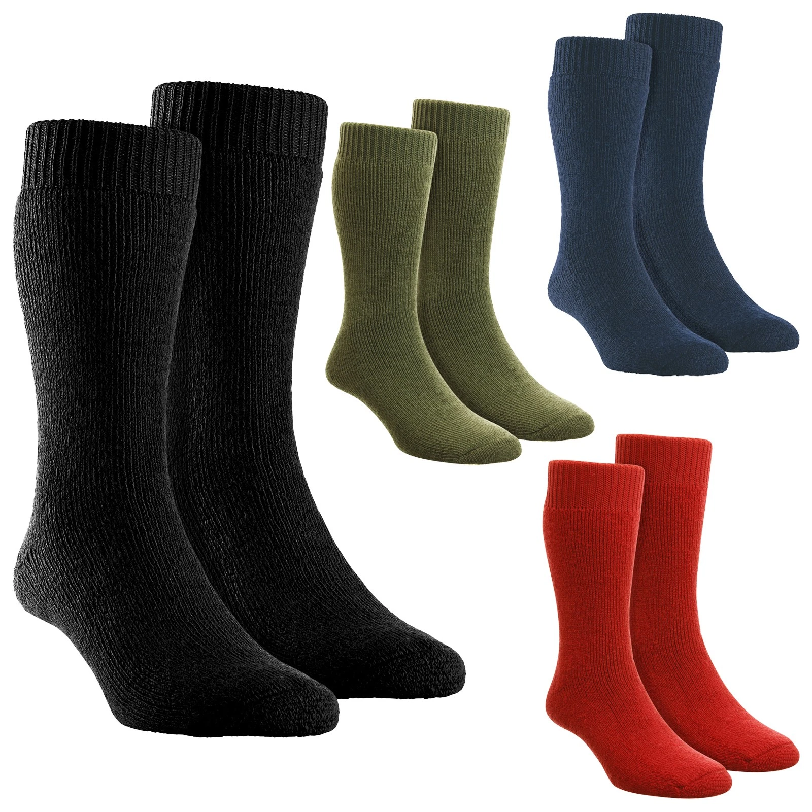 HJ Hall - Men’s Wool Hiking Socks Fully Cushioned Warm Durable Outdoor