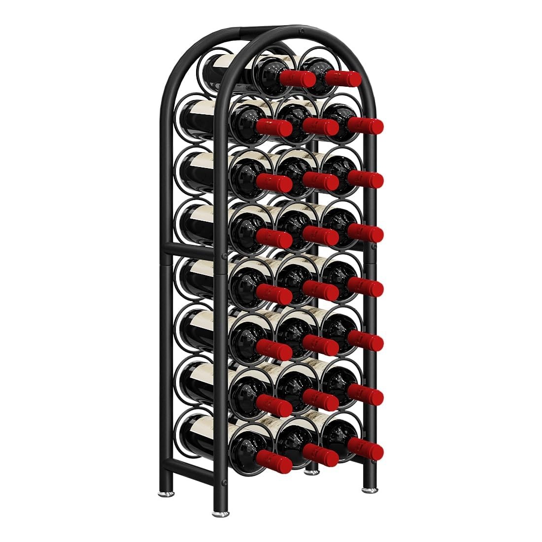 Wine Rack Freestanding Floor Metal Holders Stands Organizer Storage 23 Bottle...