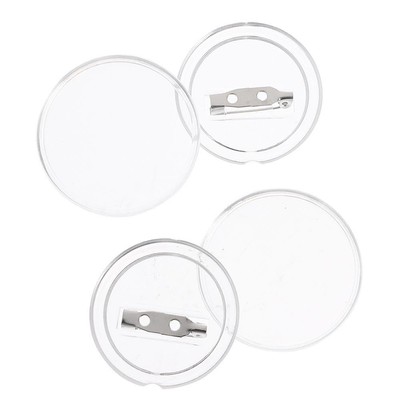 Conjunto de 50 pinos de acrÃ­lico transparente crachÃ¡ de botÃ£o em branco de...