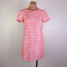 CeCe Sheath Retro Preppy Katye Short Sleeve Shift Mini Dress Pink Coral Sz 0