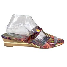 Vintage Loretta Pettinari Women  s Italy Rainbow Swirl Sandals Size 40 US 9.5