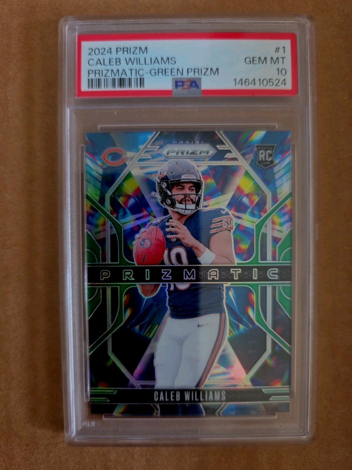 Caleb Williams 2024 Prizm Rookie Prizmatic Green #1 PSA 10 RC Gem MT Mint Bears