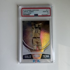 Panini 2019-20 Certified Gold Team LeBron James #17 PSA 10 Lakers Basketball