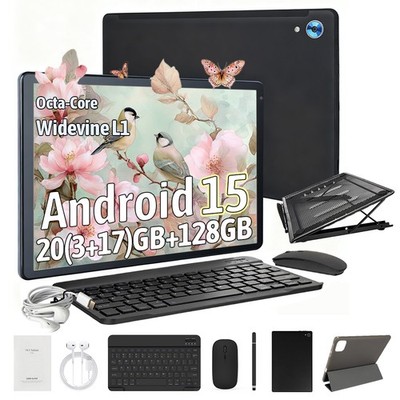 10.1 inch Android 15 Tablets HD Touchscreen Octa-Core 24GB 128GB Dual Camera US