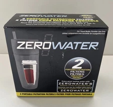 Zero Water 2 Pack Portable 5 Stage Filtration Travel Bottle Filters New