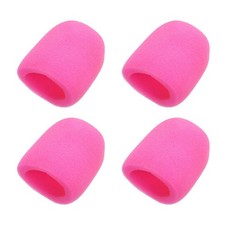 4pcs Microphone Foam Covers, 40mm 1.57" ID 10mm 0.39" Thickness, Pink