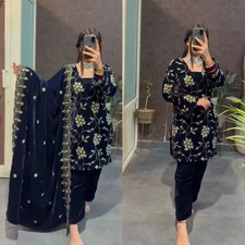 3 piece Pakistani Shalwar Kameez with dupatta salmon pink Eid party wear