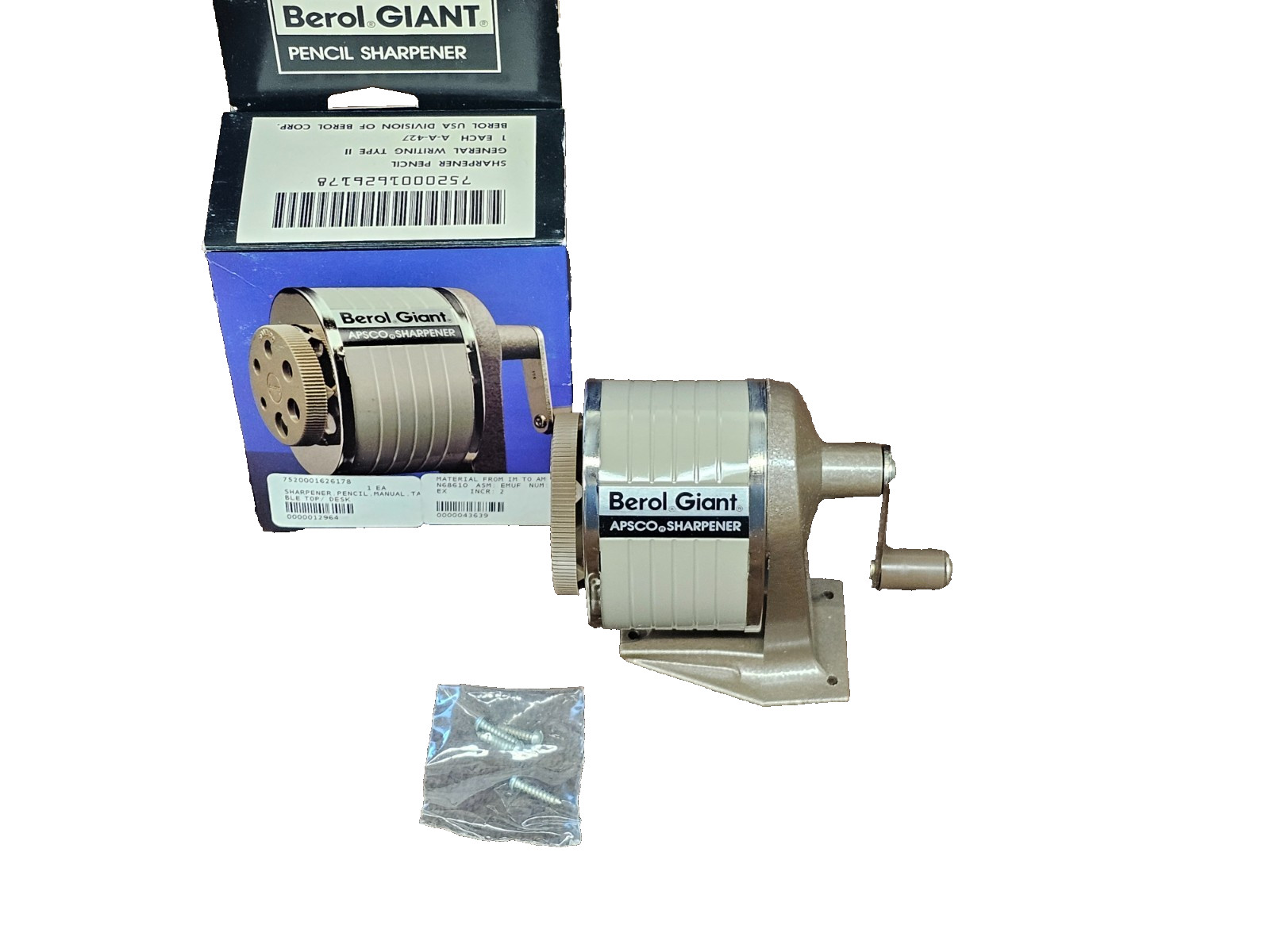 Berol Giant APSCO Pencil Sharpener Table Wall Mount AP1130