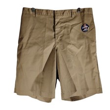 Dickies shorts mens 34 khaki tan flat front chino vintage Y2K 2005 scotchgard