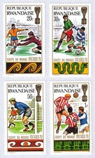 Ruanda 1970 WM Mexiko 70 kompletter Satz 4 Werte Fussball
