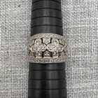 Vintage Ross Simons Sterling Silver CZ Openwork Wide Band Ring Size 11