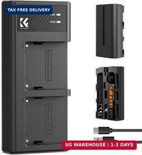 K F CONCEPT NP-F550 Battery 2-Pack and Dual LCD Battery Charger Compatible with