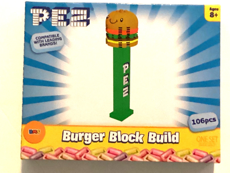 PEZ ~ Burger Block Build Kit ~ Released 2024 ~ 106 Pieces