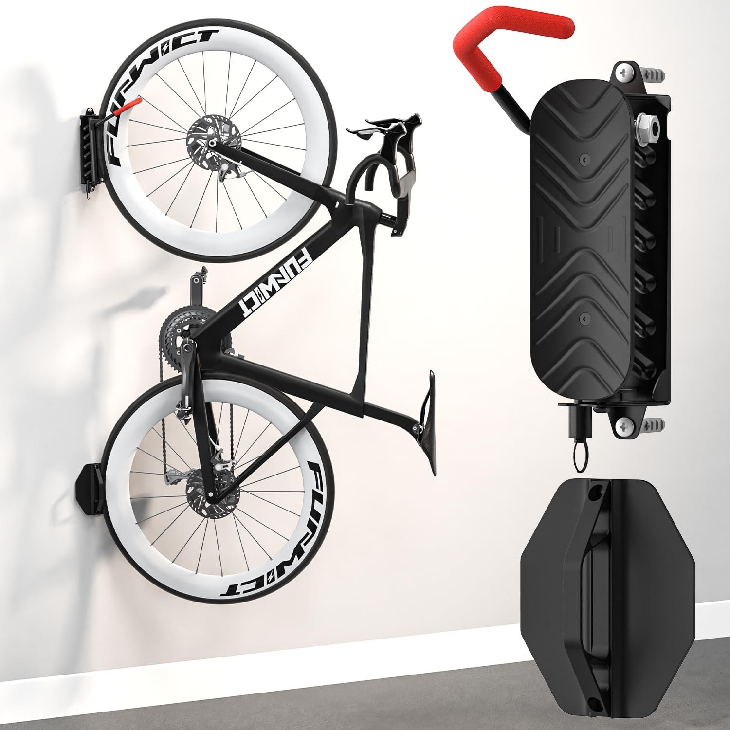 Swivel Bike Wall Mount Bike Rack Garage Organizer, Vertical Bike Hanger for