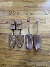 Cedar Wood Shoe Trees Size L Hook Heel Spring Lot 2 Pairs