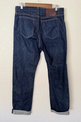 Left Field New York Indigo Selvedge Work Denim Made in USA 33 x 36 Raw Indigo