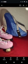 XUDREZ Women's Pink Roller Skates Light Wheels, Size 9 and Carry Bag