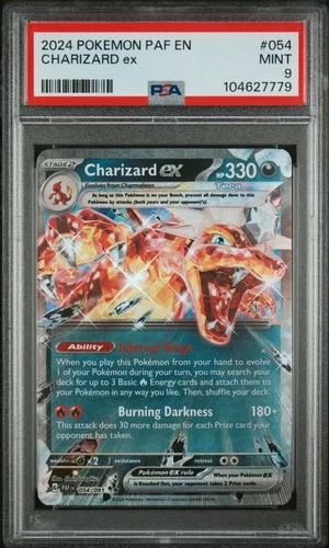 2024 Pokemon Gaming Paldean Fates Charizard ex #054/091 PSA 9
