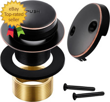 Oil Rubbed Bronze Bathtub Drain Tip Toe Tub Trim Set with Two Hole Overflow Face