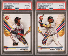 Ronald Acuna Ozzie Albies 2024 Pristine Gold Refractor Lot /50 PSA Gem 10 Braves