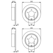 2X BOSCH Disques de Frein Ø262mm Arrière Pour Chrysler Sebring Dodge Avenger