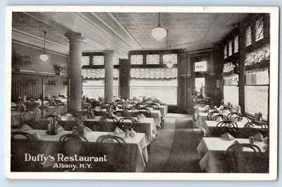 1940 Albany New York NY Vintage Postcard Duffy's Restaurant Pearl Lunch Interior