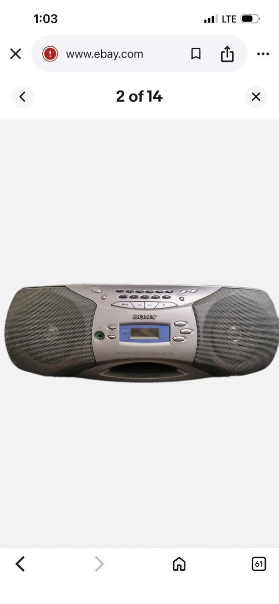 Sony Lecteur CD/Cassette/Radio Portable Stéréo - Blanc, Lecture MP3, Puissance 2x1.7W, Idéal Pour La Maison Ou Les Voyages