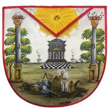 Masonic Lambskin Apron Hand Painted Complete Freemason Regalia