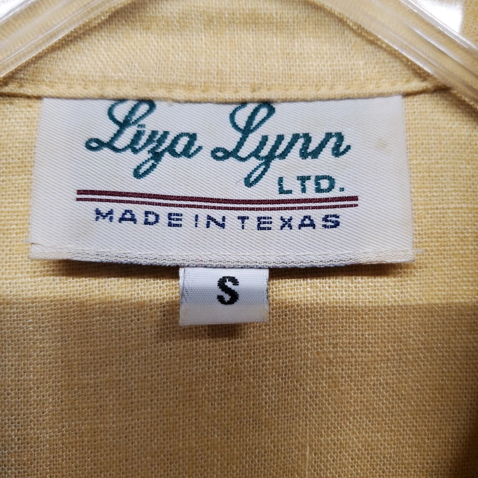 Conjunto de top y falda Liza Lynn Ltd para mujer talla S (top) M (falda) amarillo lino mezclado Foto 4 de 4