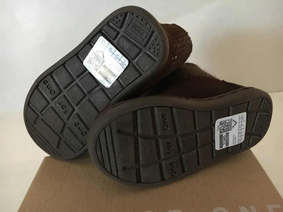 Tiny Toms Nepal Botas Marrón Chocolate Gamuza Lana Metalizada Niño EE. UU. 5 Bebé Niña Foto 4 de 4