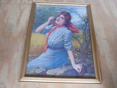 Vintage Beautiful Girl Print Advertising Deering Harvesters McCormick-Deering IH