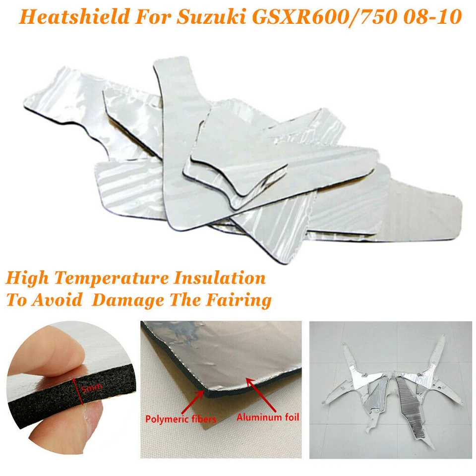 Escudo térmico pré-cortado com isolamento plástico carenagem para Suzuki GSXR600/750 2008-2010 - Imagem 3 de 4