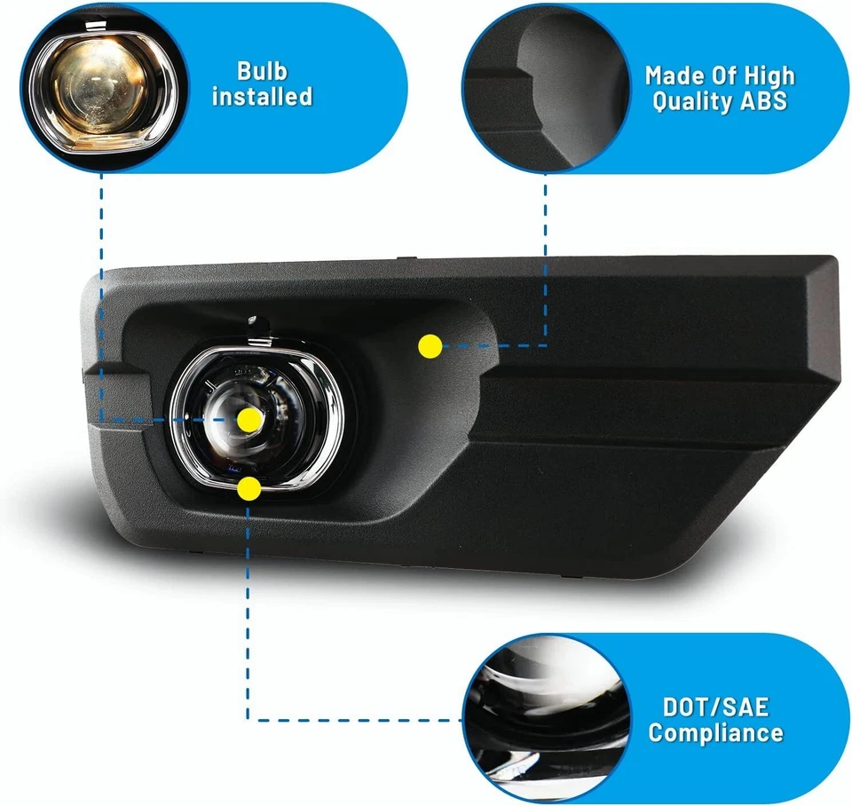 Kit de luces antiniebla de conducción para GMC Acadia 2013-2016 lente transparente con interruptor Foto 2 de 4