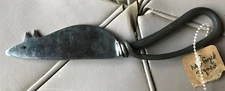 Beautiful Handmade Michael Aram Mouse Cheese Server-Cast Iron Handle-7.5" long