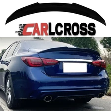 FOR 14-2023 INFINITI Q50 PSM STYLE HIGH KICK REAR TRUNK SPOILER WING GLOSS BLACK