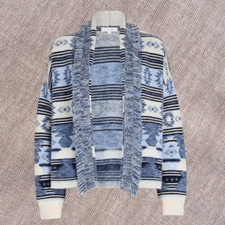 Intermix Lucy Fringed Striped Jacquard Cardigan