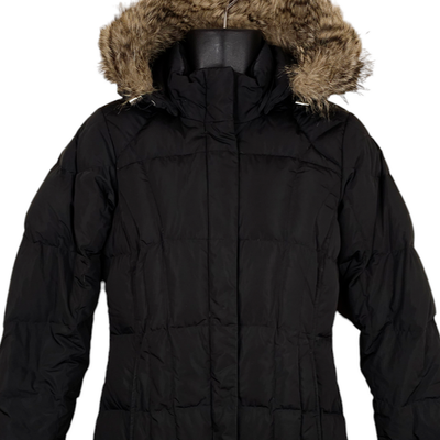 Eddie Bauer Goose Down Puffer Jacket Womens Size Small Black