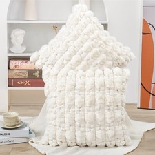 Textured Faux Fur Plush Pillow Covers Spandex Bubble Soft Decorative Pillowcases