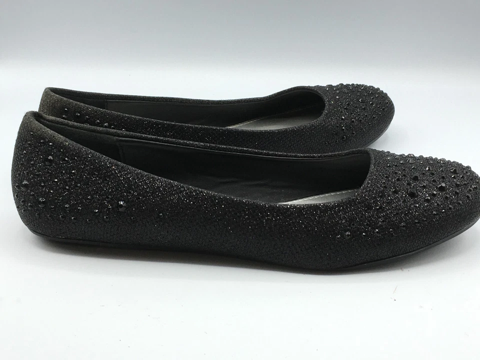 Hot Cakes Orleans Women's Black Ballet Flat Black Shoes Size 8.5 M Crystals - Image 4 of 4